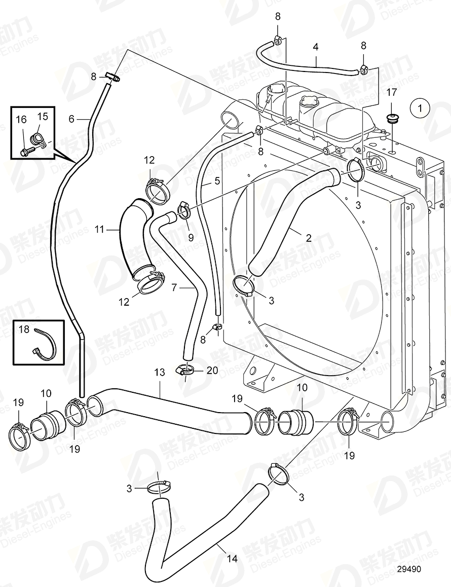 volvo penta Hose 21867996 Drawing volvo penta Hose 21867996 Drawing